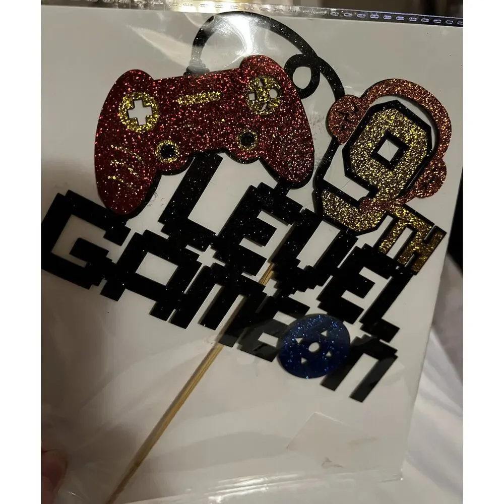 NEW Video Game On Level 9 Cake Topper 9th Gaming Birthday Decorations